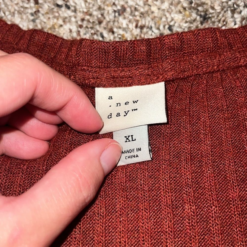 Women’s A New Day Rust Colored Button Up Sweater - image 2